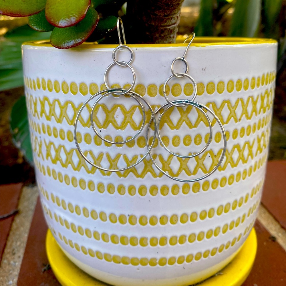 Silpada lightweight Sterling Silver hoops earring in french wires